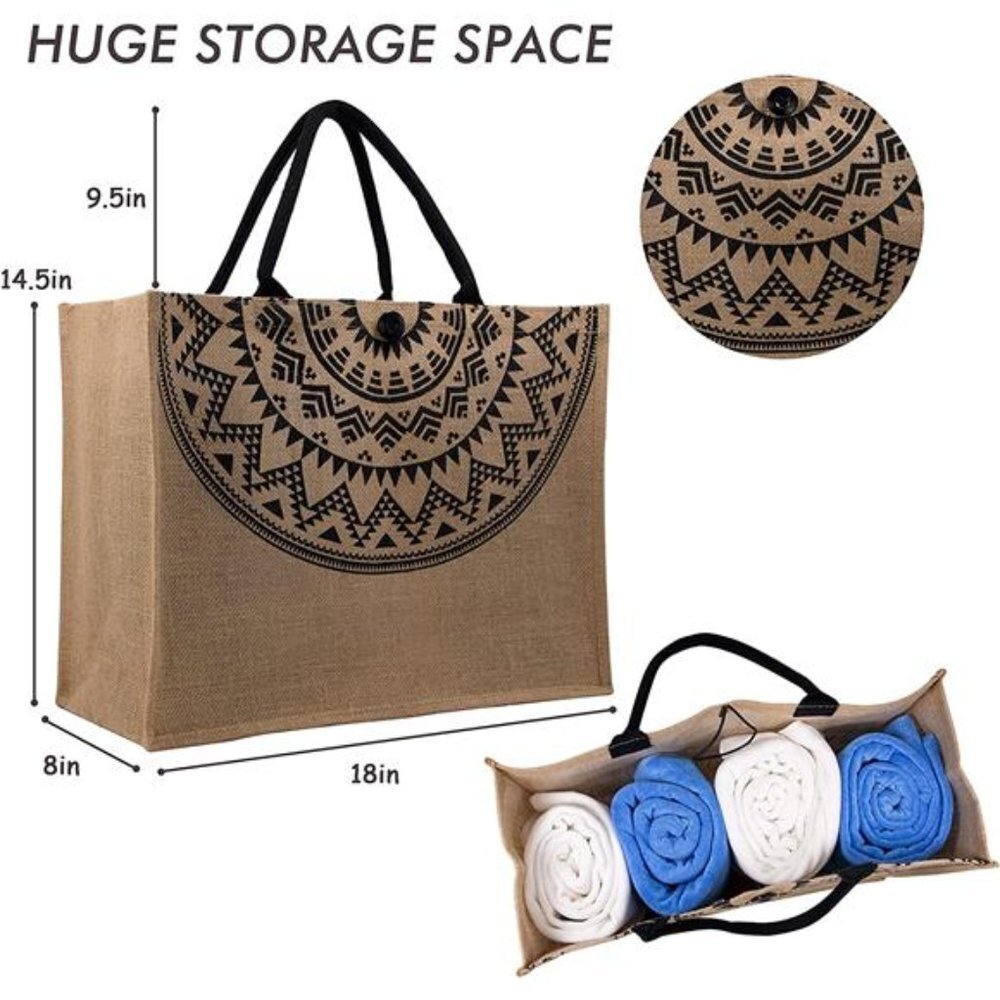 Tote Handmade Weaving Print Bohemian Print - Picture 4 of 6